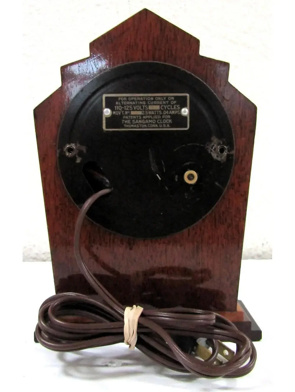 1930s Art Deco Sangamo Brown with Gold Accent Electric Clock